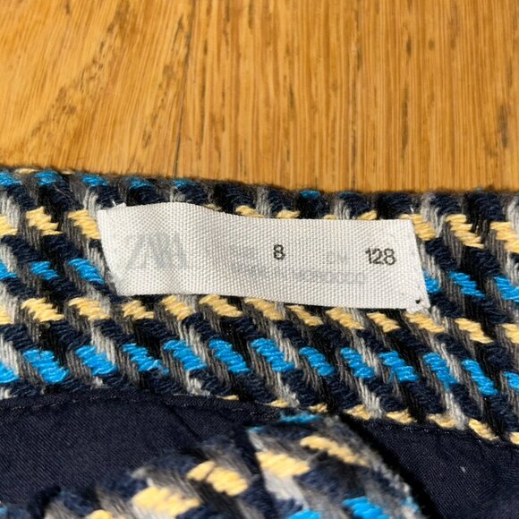 Zara Girls Blue/Yellow/Black Tweed Skirt - Picture 3 of 3